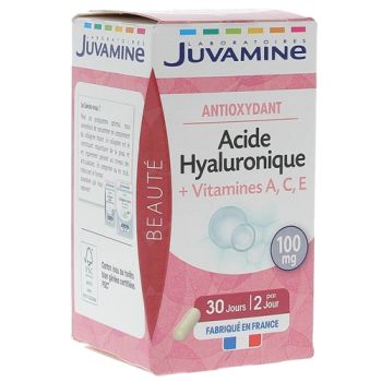 Acide hyaluronique vitamines A, C, E Juvamine - boite de 60 gélules