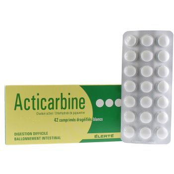 Acticarbine 70 mg digestion difficile Elerté - boite de 42 comprimés