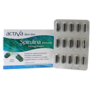 Activa bien-être Spirulina immunité - boîte de 30 gélules