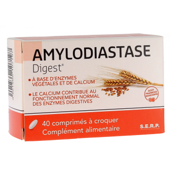 Amylodiastase Digest goût framboise mandarine - boîte de 40 comprimés à croquer