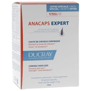 Anacaps Expert Chute de cheveux chronique Ducray - boîte de 90 gélules