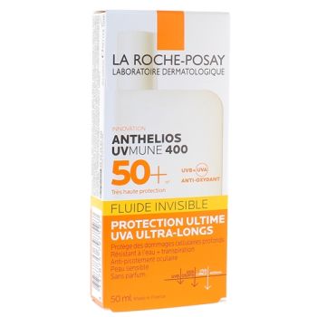 Anthelios UVMune 400 Fluide solaire invisible sans parfum SPF 50+ La Roche-Posay - flacon de 50ml