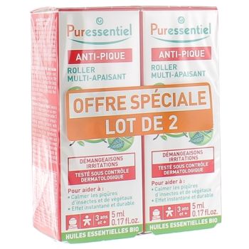 Anti-pique roller multi-apaisant Puressentiel - lot de 2 rollers