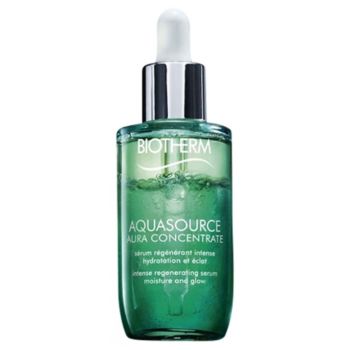 Aquasource Aura Concentrate Sérum régénérant intense hydratation et éclat Biotherm - flacon-pipette de 50 ml