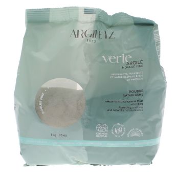 Argile verte moulue fine Argiletz - sachet de 1 kg