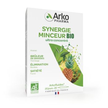 Arkofluides Synergie Minceur BIO solution buvable en ampoule Arkopharma - boîte de 20 ampoules