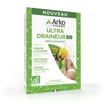 Arkofluides Ultra draineur bio Arkopharma - boîte de 30 ampoules