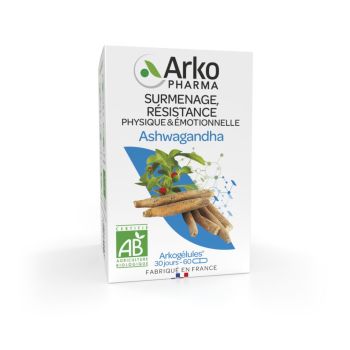 Arkogélules Ashwagandha bio Arkopharma - boîte de 60 gélules