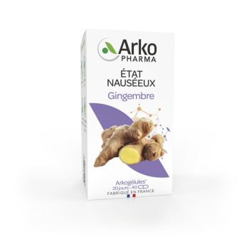 Arkogélules Gingembre état nauséeux Arkopharma - boîte de 40 gélules