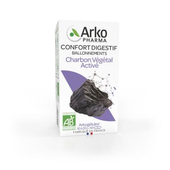 Arkogélules Charbon végétal bio Arkopharma - boite de 40 gélules