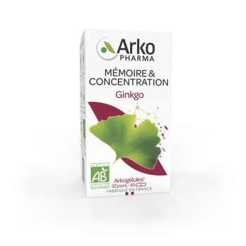 Arkogélules Ginkgo bio Arkopharma - boîte de 45 gélules