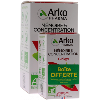 Arkogélules Ginkgo bio Arkopharma - boîte de 150 gélules + 45 gélules offertes