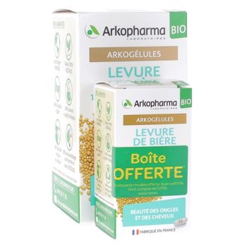 Arkogélules Levure de bière Arkopharma - boîte de 150 gélules + 45 gélules offertes