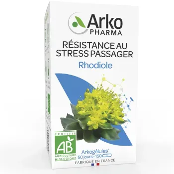 Arkogélules Rhodiole stress passager bio Arkopharma - boîte de 150 gélules