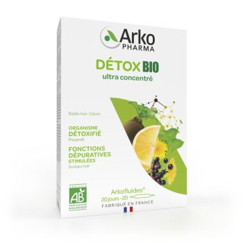 Arkofluides détox bio Arkopharma - boîte de 20 ampoules