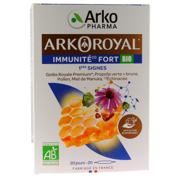 Arkoroyal Immunité Fort 1ers signes bio Arkopharma - boîte de 20 ampoules de 10 ml