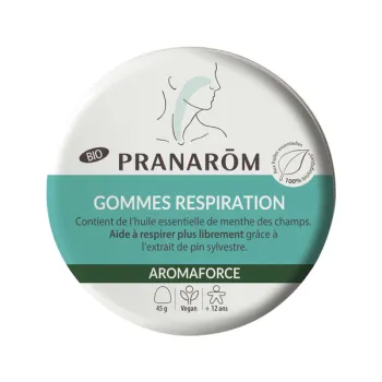 Aromaforce gommes respiration bio Pranarôm - boite de 45g