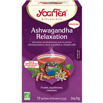 Ashwagandha Relaxation bio Yogi Tea - boîte de 17 sachets