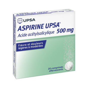 Aspirine UPSA 500mg comprimé effervescent - boîte de 20 comprimés