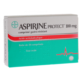 Aspirine protect 100 mg comprimé gastro-résistant - boite de 30 comprimés