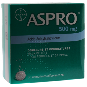 Aspro 500 effervescent comprimé effervescent - boîte de 36 comprimés