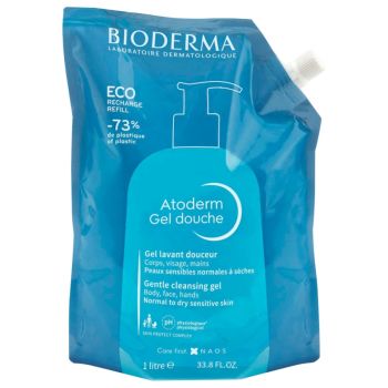 Atoderm gel douche nettoyant douceur Bioderma - éco-recharge de 1 L