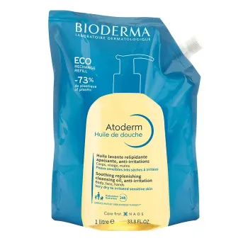 Atoderm huile de douche Bioderma - éco-recharge de 1L