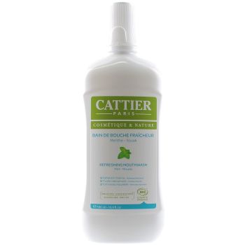 Bain de bouche fraîcheur bio menthe Cattier - flacon de 500 ml