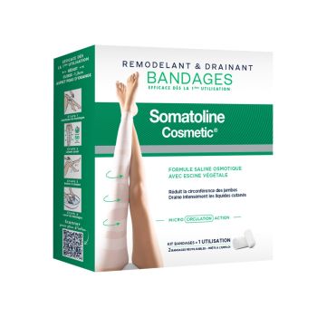 Bandages remodelants & drainants Somatoline Cosmetic - boîte de 2 bandages