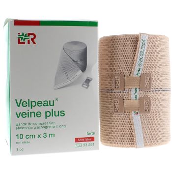 Bande de compression Velpeau veine plus contention forte 10cmx3m Lohmann & Rauscher - une bande