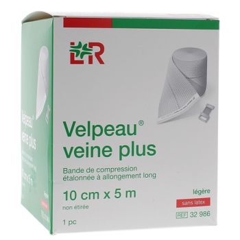 Bande de compression veine plus légère sans latex Velpeau - 1 bande de 10cmx5m