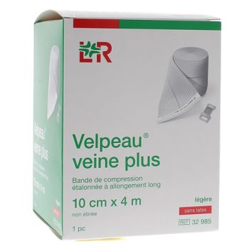 Bande de compression veine plus légère sans latex Velpeau - 1 bande de 10cmx4m