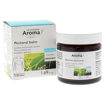 Baume pectoral bio Le Comptoir Aroma - pot de 50 ml