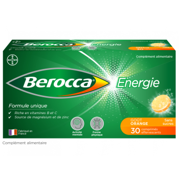 Berocca Energie Orange Vitamine B et C, magnésium et Zinc 30 comprimés effervescents