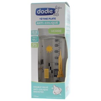 Biberon anti-colique en verre New-York 0-6 mois Dodie - biberon de 270 ml