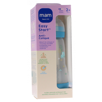 Biberon Easy start anti-colique 2+ mois débit moyen bleu océan Mam - 1 biberon de 260ml