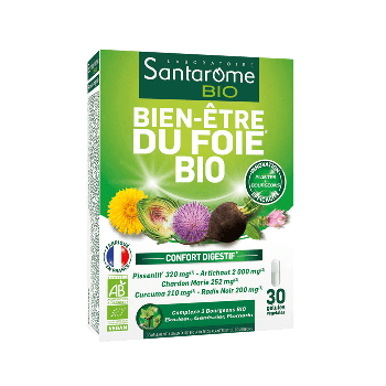 Bien-être du Foie Bio Santarome - boîte de 30 gélules