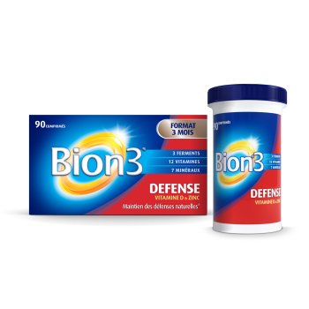 Bion 3 défense vitamine D et zinc adulte - boîte de 90 comprimés