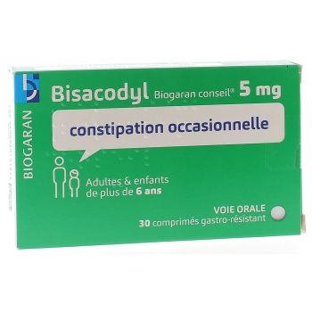 Bisacodyl Biogaran Conseil 5 mg - boîte de 30 comprimés gastro-résistants