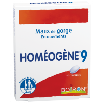 Homéogène 9 comprimé maux de gorge Boiron - boite de 60 comprimés