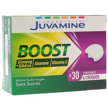 Boost Ginseng Guarana Vitamine C Juvamine - boîte de 30 comprimés à croquer