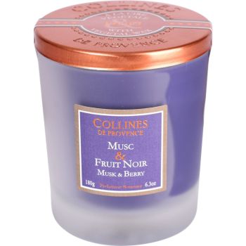 Bougie parfumée Musc & Fruit Noir Collines de Provence - bougie de 180g