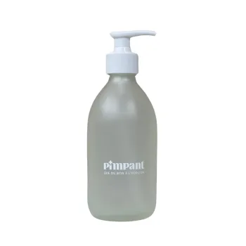 Bouteille en verre pompe blanche Pimpant - bouteille de 300ml