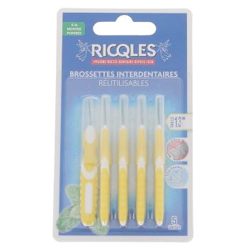 Brossettes interdentaires 1,3 mm Ricqles - 5 brossettes réutilisables