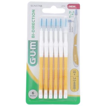 Brossette interdentaire antibactérienne Bi-direction 1,4 mm Gum - 6 brossettes