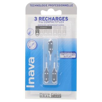 Brossettes interdentaires 0.6mm Trio Compact et Flex Inava - 3 recharges