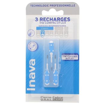 Brossettes interdentaires 0.8mm Trio Compact et Flex Inava - 3 recharges