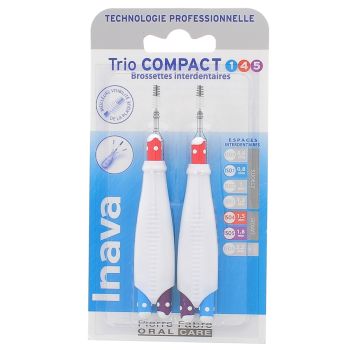 Brossettes interdentaires ISO 1, 4 et 5 Trio Compact Inava - 6 recharges