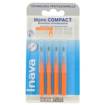 Brossettes interdentaires Mono compact 1.2 mm ISO3 Inava - 4 brossettes interdentaires