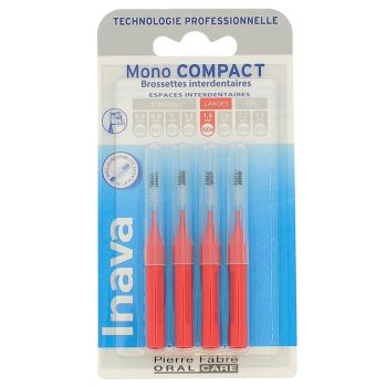 Brossettes interdentaires Mono compact 1.5 mm ISO4 Inava - 4 brossettes interdentaires